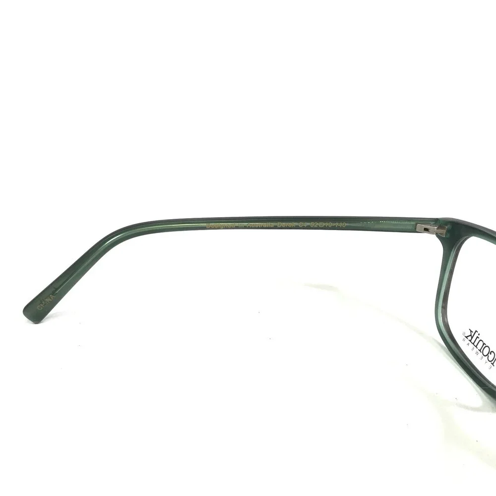 Iconik Eyeglasses Frames Derek C4 Green Tortoise Square Horn Rim 52-19-140